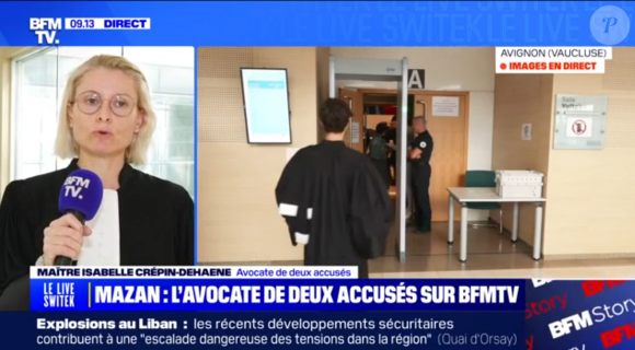 Isabelle Crépin-Dehaene, avocate de la défense dans le procès des viols de Mazan, "BFMTV".