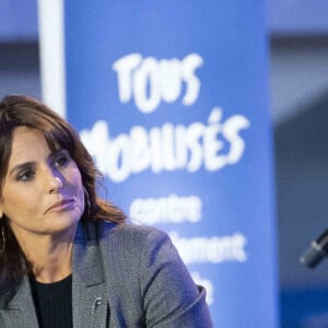 
Faustine Bollaert lors d'un événement de sensibilisation au harcèlement scolaire dans un lycée de Paris, le 7 novembre 2023, à deux jours d'une journée nationale contre le harcèlement scolaire. Photo par Eliot Blondet/ABACAPRESS.COM