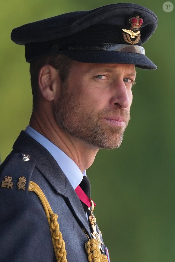 Le prince William de Galles lors de la "Sovereign's Parade" au collège de la Royal Air Force à Cranwell. Le 12 septembre 2024 © Julien Burton / Bestimage 