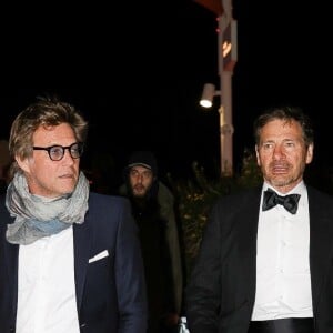 Cannes, FRANCE - French Journalist Laurent Delahousse, looking dapper in a sleek suit, was seen mingling with guests after the Magnum event on the Croisette in Cannes. Pictured: Laurent Delahousse