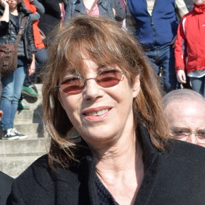 Jane Birkin - Funérailles d'Alain Resnais en l'église Saint-Vincent-de-Paul à Paris le 10 mars 2014. 