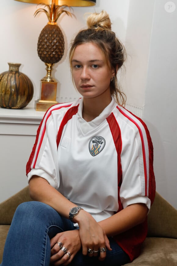 Ils ont eu quatre enfants ensemble dont Zoé 
Exclusif - Zoé Marchal (fille d'Olivier Marchal et de Catherine Marchal) - Soirée "Football au Féminin" pour célébrer le lancement de la ligne "Claire Dartigues" inspirée des maillots de football, destinée aux femmes du monde entier en soutien à la coupe du monde de football féminin 2019 ( du 7/06 au 07/07 en France), à l'hôtel "Le Pigalle" à Paris le 4 juin 2019.  © Christophe Clovis / Bestimage 