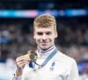 Léon Marchand a remporté la médaille d'or sur le 200 m 4 nages, son quatrième titre olympique lors des Jeux Olympiques de Paris 2024 (JO) le 2 aout 2024. © Perusseau-Jacovides/Bestimage