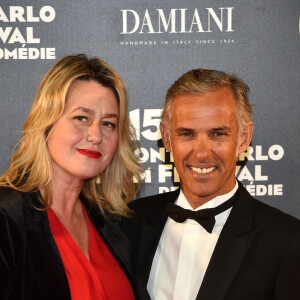 Paul Belmondo et sa femme Luana au photocall de la cérémonie de clôture de la 15ème édition du Monte-Carlo Film Festival de la Comédie, au Grimaldi Forum à Monaco, le 3 mars 2018. © Bruno Bebert/Bestimage 