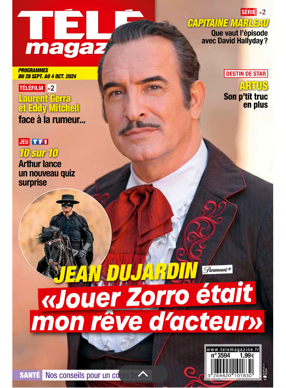 Jean Dujardin, "Télé Magazine", 17/09/2024.