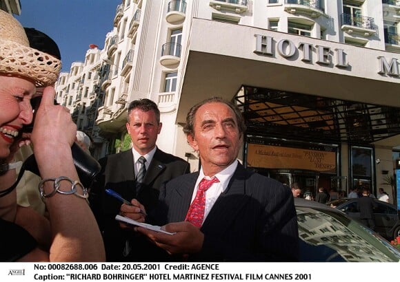 Richard Bohringer, à Cannes à l'hôtel Martinez, en 2001