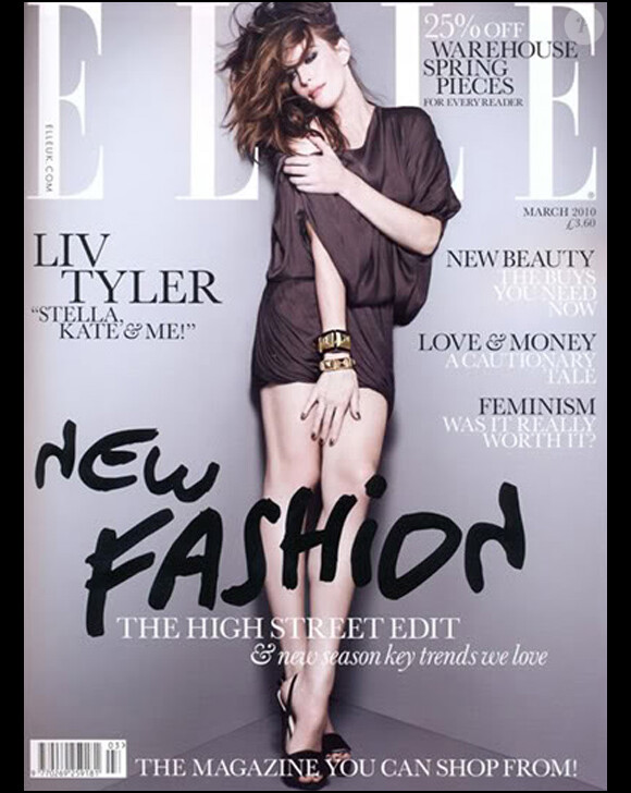 Liv Tyler en couverture du magazine ELLE UK du mois de mars