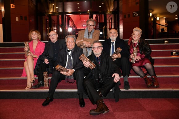 César d'anniversaire pour le Splendide - Marie Anne Chazel, Michel Blanc, Christian Clavier, Thierry Lhermitte, Gérard Jugnot, Josiane Balasko, Bruno Moynot lors de la pressroom (press room) remise des prix lors de la 46ème cérémonie des César à l'Olympia à Paris le 12 mars 2021 © David Niviere / Pool / Bestimage