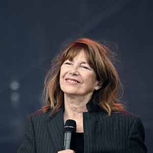 Jane Birkin et Etienne Daho sur la scène du festival des Francofolies 2021 à la Rochelle, le 12 juillet 2021.