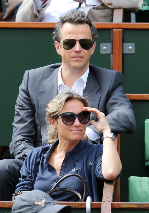 Anne-Sophie Lapix et Arthur Sadoun aux internationaux de France de Roland-Garros, le 08 juin 2012.