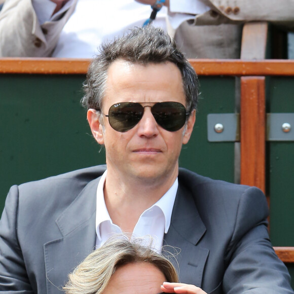 Anne-Sophie Lapix et Arthur Sadoun aux internationaux de France de Roland-Garros, le 08 juin 2012.