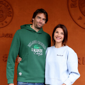 Camille Lacourt et sa compagne Alice Detollenaere - Célébrités au village des Internationaux de France de tennis de Roland Garros 2024 à Paris le 2 juin 2024. © Jacovides / Moreau / Bestimage