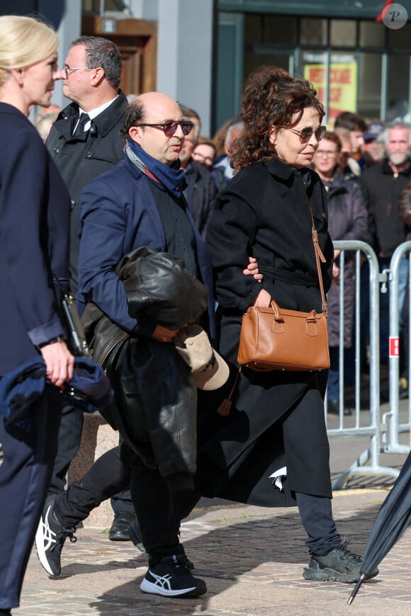 Isabelle Mergault - Obsèques de Michel Blanc en l'église Saint-Eustache à Paris, le 10 octobre 2024. © Moreau / Jacovides / Bestimage