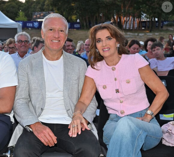 Didier Deschamps et sa femme Claude durant la 2ème soirée de la seconde édition des Théâtrales d'Eze avec Mélanie Page dans la pièce "Je m'appelle Georges" à l'oppidum du Col d'Eze, le 3 août 2024. © Bruno Bebert / Bestimage