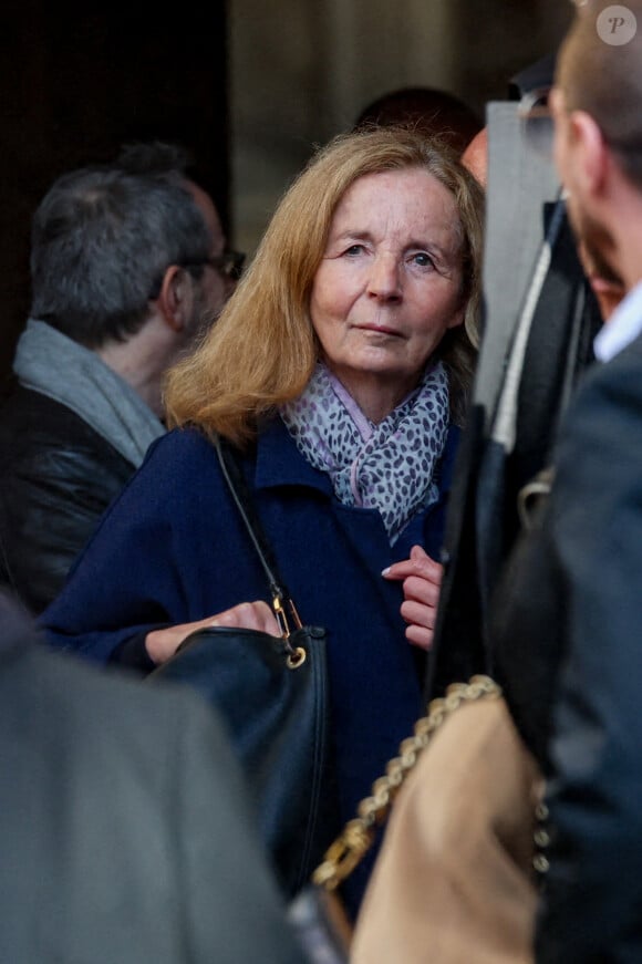 Françoise Vidal, veuve de J.Rochefort - Sortie des Obsèques de Michel Blanc en l'église Saint-Eustache à Paris, le 10 octobre 2024. © Moreau / Jacovides / Bestimage 