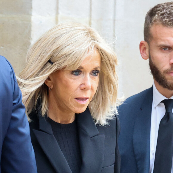 Brigitte Macron, la première dame de France - Obsèques de Michel Blanc en l'église Saint-Eustache à Paris, le 10 octobre 2024. © Moreau / Jacovides / Bestimage 