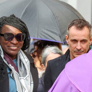 Ramatoulaye Diop, la compagne du défunt - Obsèques de Michel Blanc en l'église Saint-Eustache à Paris, le 10 octobre 2024. © Moreau / Jacovides / Bestimage  Funeral of Michel Blanc at the Saint-Eustache church in Paris, October 10, 2024. 