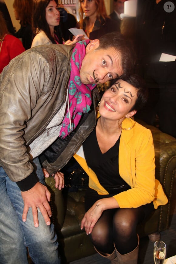 Stephane Plaza, Cristina Cordula - Soiree 'Moustache Night' organisee par Emmanuel de Brant au BHV homme a Paris le 11 octobre 2012.