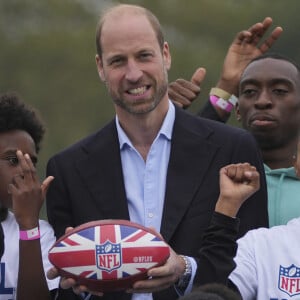 Le prince William, prince de Galles assiste à un événement de la NFL Foundation UK, un format de football américain inclusif et rapide à Kennington Park, Londres le 15 octobre 2024. © Kin Cheung/WPA-Pool via Julien Burton / Bestimage 