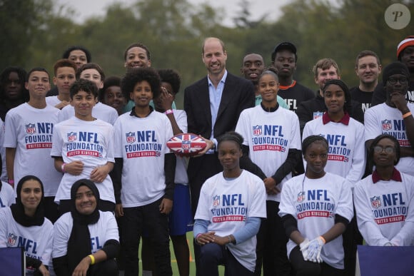 Le prince William, prince de Galles assiste à un événement de la NFL Foundation UK, un format de football américain inclusif et rapide à Kennington Park, Londres le 15 octobre 2024. © Kin Cheung/WPA-Pool via Julien Burton / Bestimage 