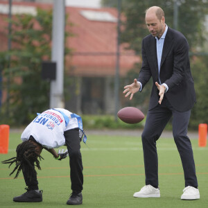 Le prince William, prince de Galles assiste à un événement de la NFL Foundation UK, un format de football américain inclusif et rapide à Kennington Park, Londres le 15 octobre 2024. © Kin Cheung/WPA-Pool via Julien Burton / Bestimage 