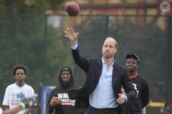 Le prince William, prince de Galles assiste à un événement de la NFL Foundation UK, un format de football américain inclusif et rapide à Kennington Park, Londres le 15 octobre 2024. © Kin Cheung/WPA-Pool via Julien Burton / Bestimage 