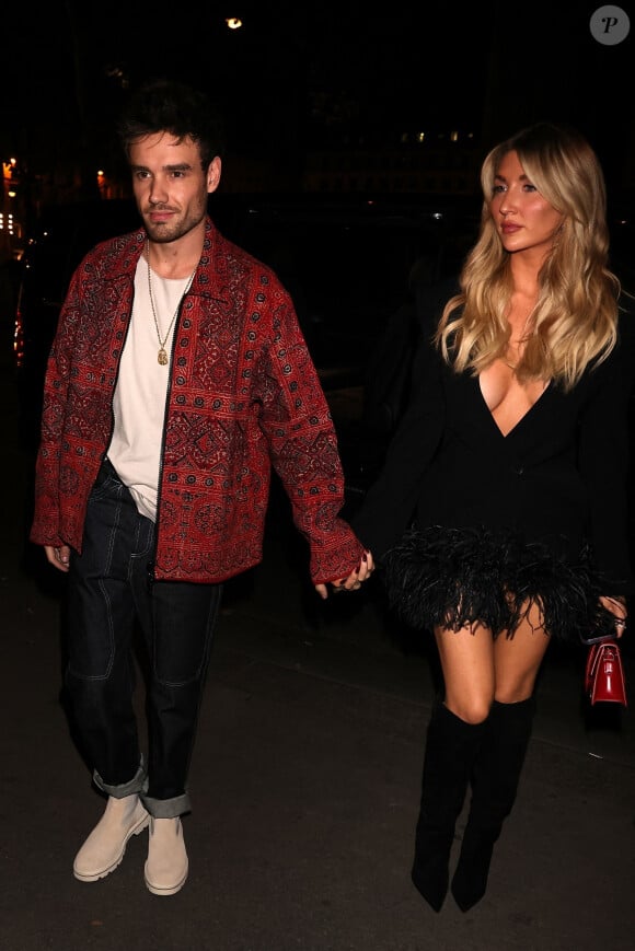 Paris, FRANCE - Liam Payne et sa petite amie Kate Cassidy arrivent au dîner de Frame à Paris après son récent problème de santé.