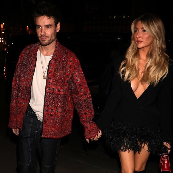 Paris, FRANCE - Liam Payne et sa petite amie Kate Cassidy arrivent au dîner de Frame à Paris après son récent problème de santé.