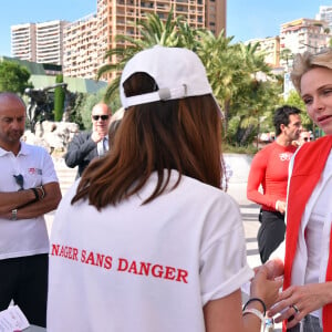 Exclusif - La princesse Charlène de Monaco participe à la Journée Water Safety, pour la prévention de la noyade organisée par sa Fondation et le Centre sauvetage Aquatique de Monaco (CSAM) en partenariat avec l'association française Cap O Pas Cap et la Croix Rouge monégasque, le 6 juin 2016 sur la plage du Larvotto.© Bruno Bebert / Pool restreint Monaco / Bestimage - Crystal - Visual