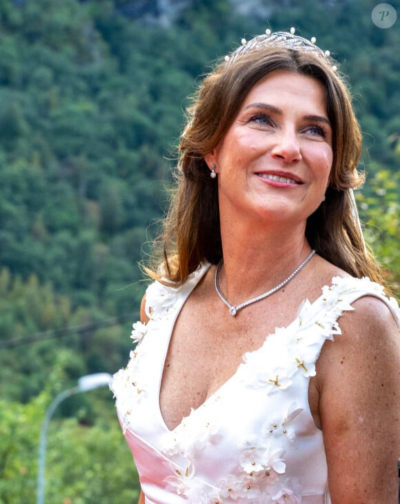 La princesse Martha Louise de Norvège et le chaman américain autoproclamé Durek Verrett sont vus lors de leur mariage à l'hôtel Union à Geiranger, en Norvège, le 31 août 2024. Photo par Mischa Schoemaker/ABACAPRESS.COM