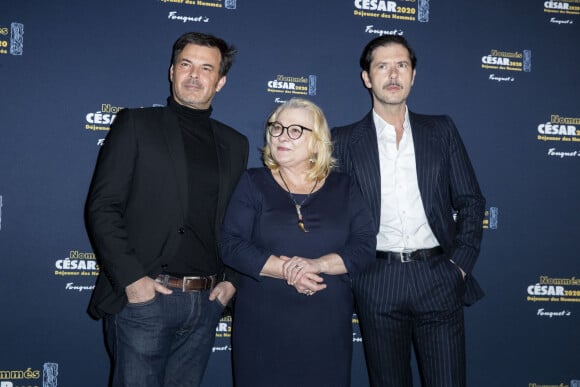 François Ozon, Josiane Balasko et Melvil Poupaud - Photocall du "Déjeuner des Nommés de la 45e édition des César 2020" au restaurant le Fouquet's à Paris, France. Le 9 février 2020. © Olivier Borde/Bestimage