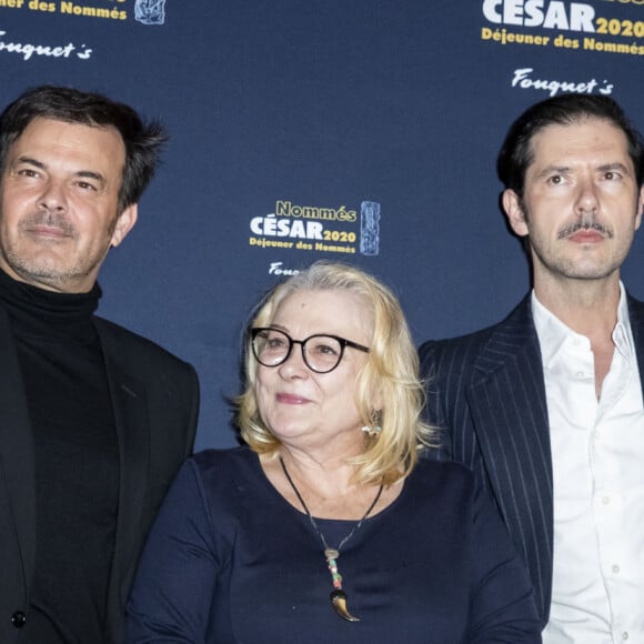 François Ozon, Josiane Balasko et Melvil Poupaud - Photocall du "Déjeuner des Nommés de la 45e édition des César 2020" au restaurant le Fouquet's à Paris, France. Le 9 février 2020. © Olivier Borde/Bestimage