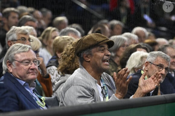 Yannick Noah - France - encourage Ugo Humbert - Célébrités en tribunes au tournoi de tennis ATP Masters 1000 de Paris (Paris Rolex Master ) à l'Accor Arena - Palais Omnisports de Paris-Bercy - à Paris, France, le 1er novembre 2024. © Chryslene Caillaud/Panoramic/Bestimage 