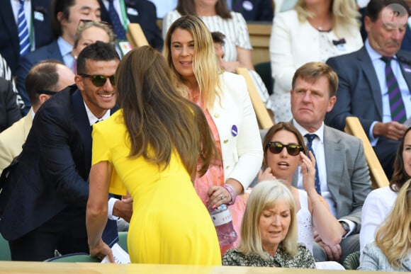 Catherine (Kate) Middleton, duchesse de Cambridge, et Marion Bartoli dans les tribunes lors de la finale dame du tournoi de Wimbledon au All England Lawn Tennis and Croquet Club à Londres, Royaume Uni, le 9 juillet 2022. © Chryslene Caillaud/Panoramic/bestimage