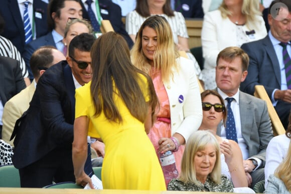 Catherine (Kate) Middleton, duchesse de Cambridge, et Marion Bartoli dans les tribunes lors de la finale dame du tournoi de Wimbledon au All England Lawn Tennis and Croquet Club à Londres, Royaume Uni, le 9 juillet 2022. © Chryslene Caillaud/Panoramic/bestimage