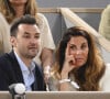 Un heureux événement que sa compagne Deborah n'a bien sûr pas loupé.
Cyril Lignac et sa compagne Déborah - Les célébrités dans les tribunes lors des Internationaux de France de Tennis de Roland Garros 2023 le 7 juin 2023.