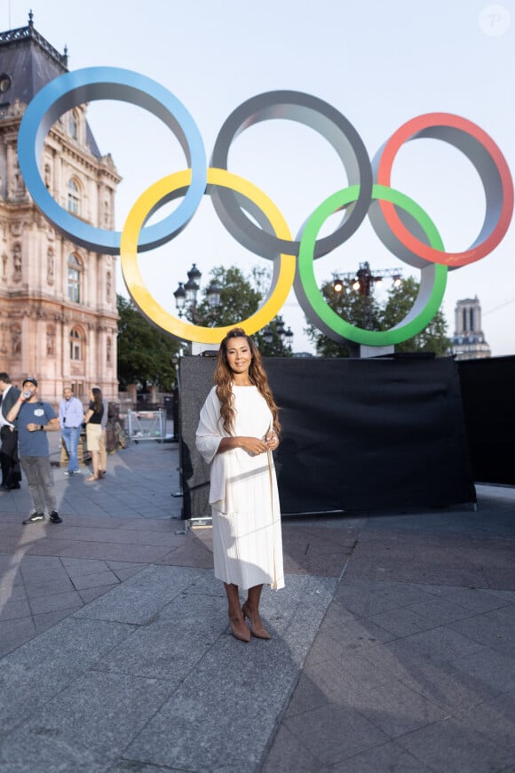 Exclusif - Chimène Badi - Backstage - Enregistrement de l'émission "Paris 2024 le concert événement...dans un an les jeux" sur le parvis de l'Hôtel de Ville de Paris, diffusée le 25 juillet sur France 2 à 21h10. Le 3 juillet 2023