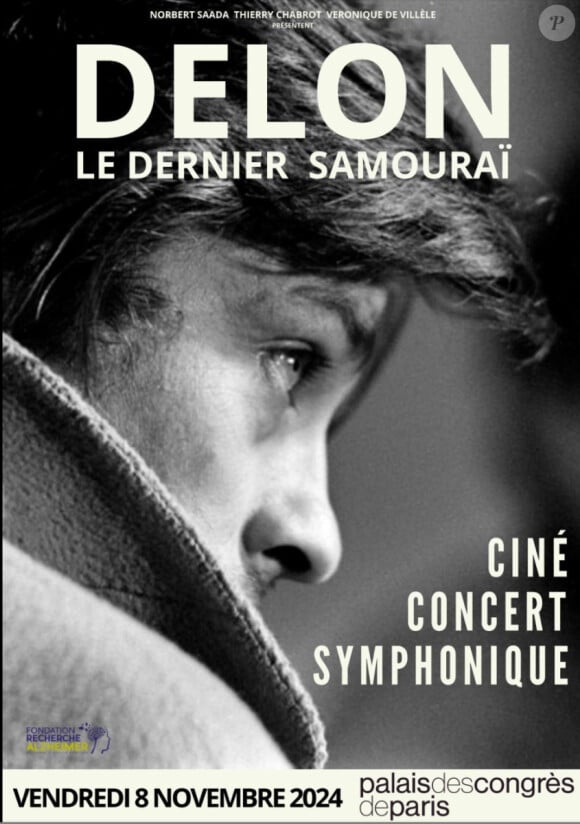 A l'occasion de la date d'anniversaire d'Alain Delon, un concert symphonique en hommage à l'acteur du dernier Samourai se tiendra ce même jour au Palais des Congrès à Paris
Couverture officielle Delon le dernier Samourai - Le Concert Symphonique au palais des Congrès de Paris