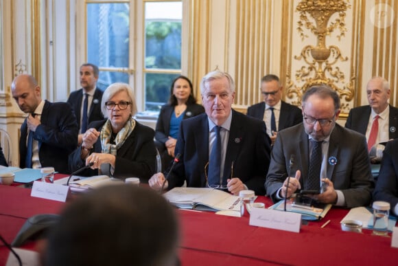 Le premier ministre Michel Barnier réunit l'ensemble du gouvernement pour un séminaire à l'Hôtel de Matignon à Paris le 4 novembre 2024. © Eliot Blondet / Pool / Bestimage 