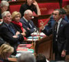 Alors que Bruno Retailleau vient de détailler le nouveau plan de lutte du gouvernement contre le narcotrafic.
Michel Barnier, Bruno Retailleau - Assemblee nationale Questions au gouvernement - Séance de questions au gouvernement à l'assemblée nationale à Paris, France, le 5 novembre 2024. © Lionel Urman/Bestimage