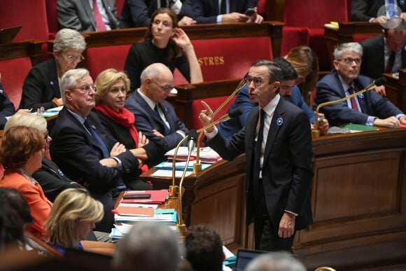 Alors que Bruno Retailleau vient de détailler le nouveau plan de lutte du gouvernement contre le narcotrafic.
Michel Barnier, Bruno Retailleau - Assemblee nationale Questions au gouvernement - Séance de questions au gouvernement à l'assemblée nationale à Paris, France, le 5 novembre 2024. © Lionel Urman/Bestimage