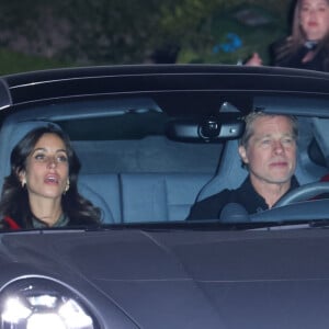 Los Angeles, CA - EXCLUSIVE - Brad Pitt et Ines de Ramon au 50e anniversaire de Leonardo DiCaprio à Los Angeles, le 9 novembre 2024.