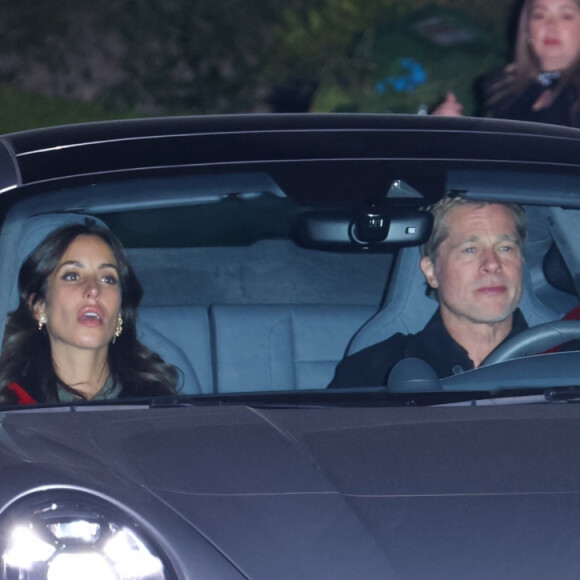 Los Angeles, CA - EXCLUSIVE - Brad Pitt et Ines de Ramon au 50e anniversaire de Leonardo DiCaprio à Los Angeles, le 9 novembre 2024.