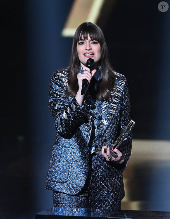 Clara Luciani lors de la 37ème cérémonie des Victoires de la musique à la Seine musicale de Boulogne-Billancourt, le 11 février 2022. © Guirec Coadic/Bestimage 