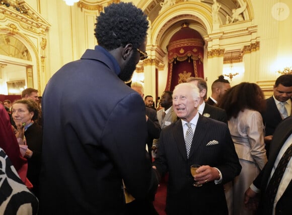 Le roi Charles III d'Angleterre - Réception pour le centenaire de la fondation Film et TV au palais de Buckingham à Londres le 13 novembre 2024