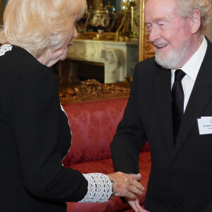 La reine consort d'Angleterre Camilla Parker Bowles - Réception pour le centenaire de la fondation Film et TV au palais de Buckingham à Londres le 13 novembre 2024