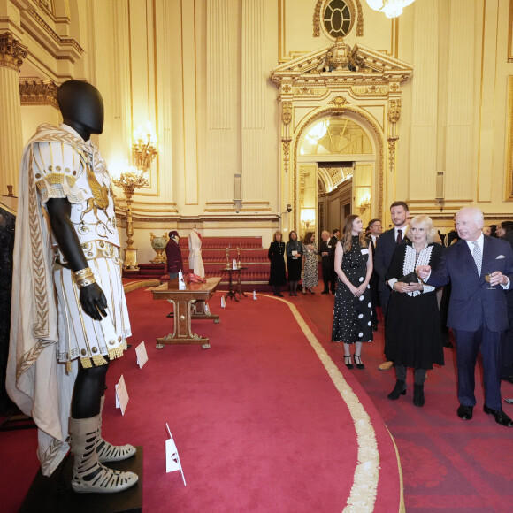 La reine consort Camilla Parker Bowles et le roi Charles III d'Angleterre - Réception pour le centenaire de la fondation Film et TV au palais de Buckingham à Londres le 13 novembre 2024