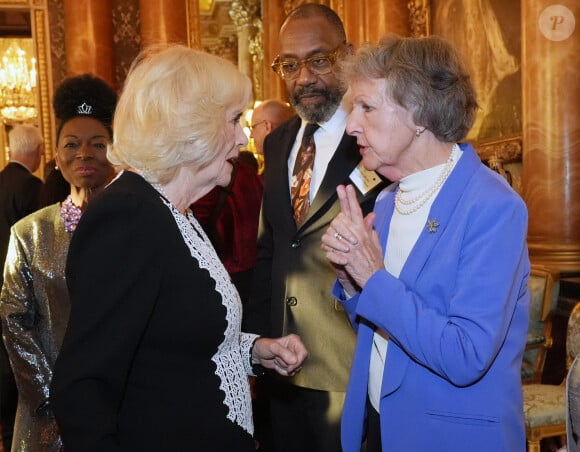 La reine consort d'Angleterre Camilla Parker Bowles - Réception pour le centenaire de la fondation Film et TV au palais de Buckingham à Londres le 13 novembre 2024