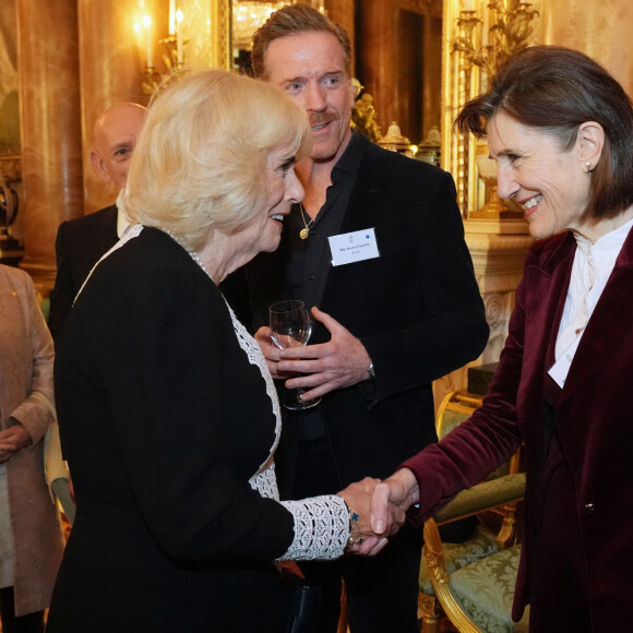 La reine consort d'Angleterre Camilla Parker Bowles - Réception pour le centenaire de la fondation Film et TV au palais de Buckingham à Londres le 13 novembre 2024