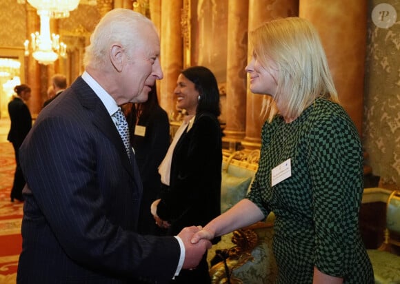 Le roi Charles III d'Angleterre - Réception pour le centenaire de la fondation Film et TV au palais de Buckingham à Londres le 13 novembre 2024